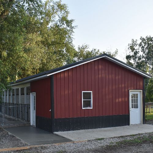 A puppy breeding kennel