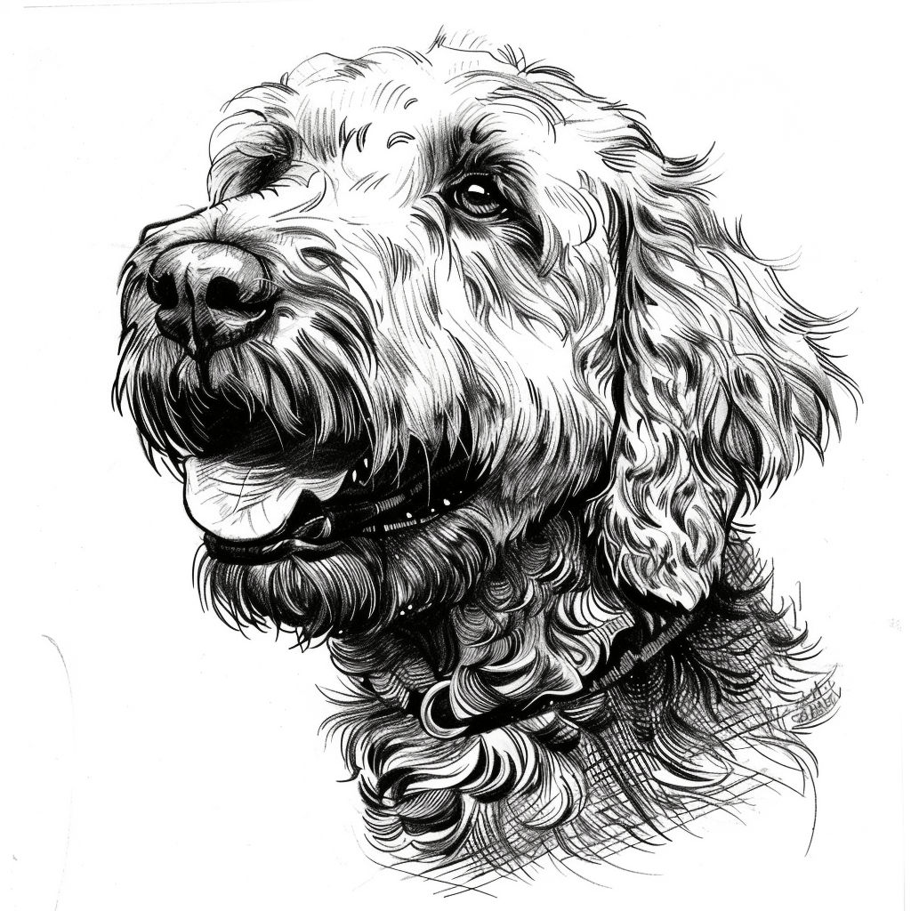 A goldendoodle illustration