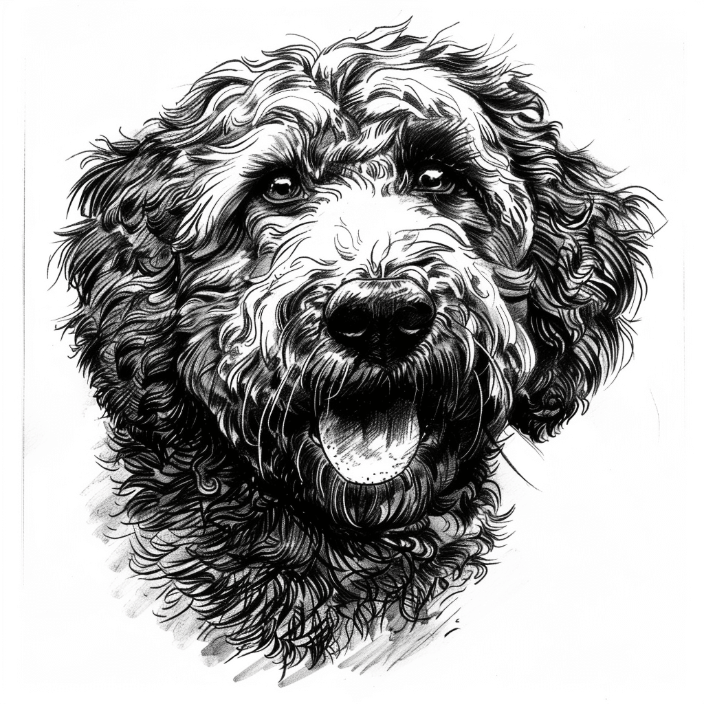 A mini bernedoodle illustration